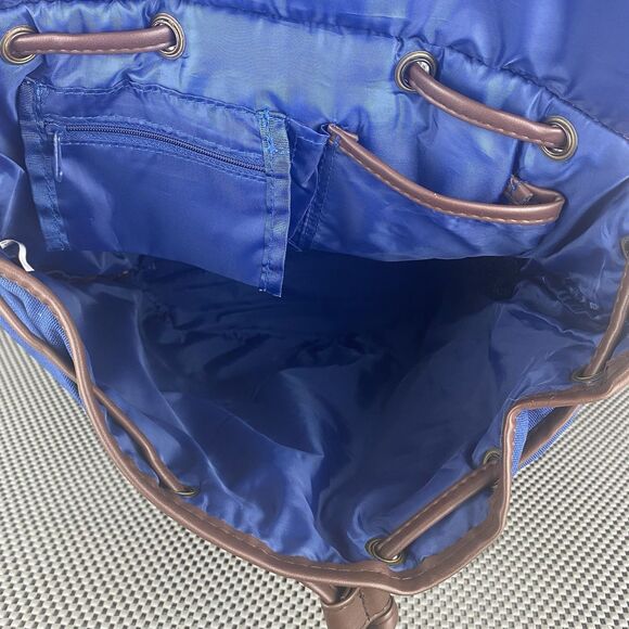 Disney Vacation Club Backpack Blue Brown Faux Leather Canvas Zipper Outdoor Bag main image 9